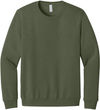 An image of a Custom Jerzees Premium Eco Blend Ringspun Crewneck Sweatshirt in Military Green Heather!