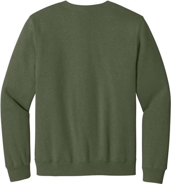 An image of a Custom Jerzees Premium Eco Blend Ringspun Crewneck Sweatshirt in Military Green Heather!