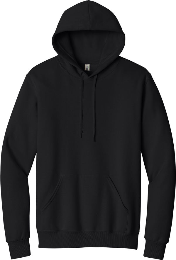 Am image of a Custom Jerzees Premium Eco Blend Ringspun Hooded Sweatshirt in Black ink!