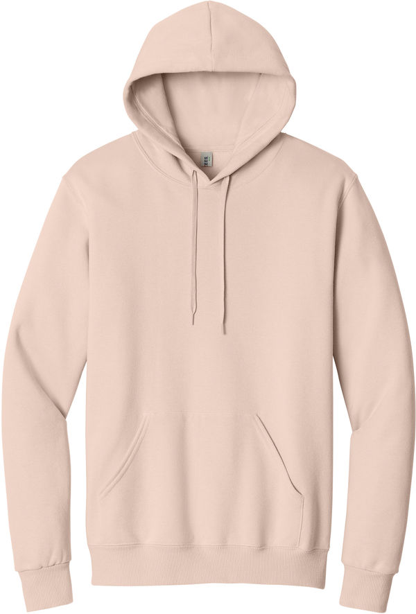 Am image of a Custom Jerzees Premium Eco Blend Ringspun Hooded Sweatshirt in Blush Pink!