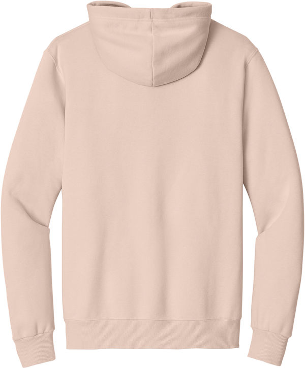 Am image of a Custom Jerzees Premium Eco Blend Ringspun Hooded Sweatshirt in Blush Pink!
