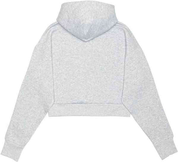 Am image of a Custom Just Like Hero Cropped Drop Shoulder Scuba Half Zip Hoodie in Ash Heather!