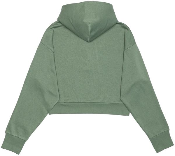 Am image of a Custom Just Like Hero Cropped Drop Shoulder Scuba Half Zip Hoodie in Dusty Green!