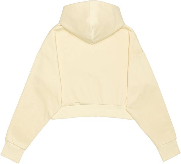 Am image of a Custom Just Like Hero Cropped Drop Shoulder Scuba Half Zip Hoodie in Ivory!