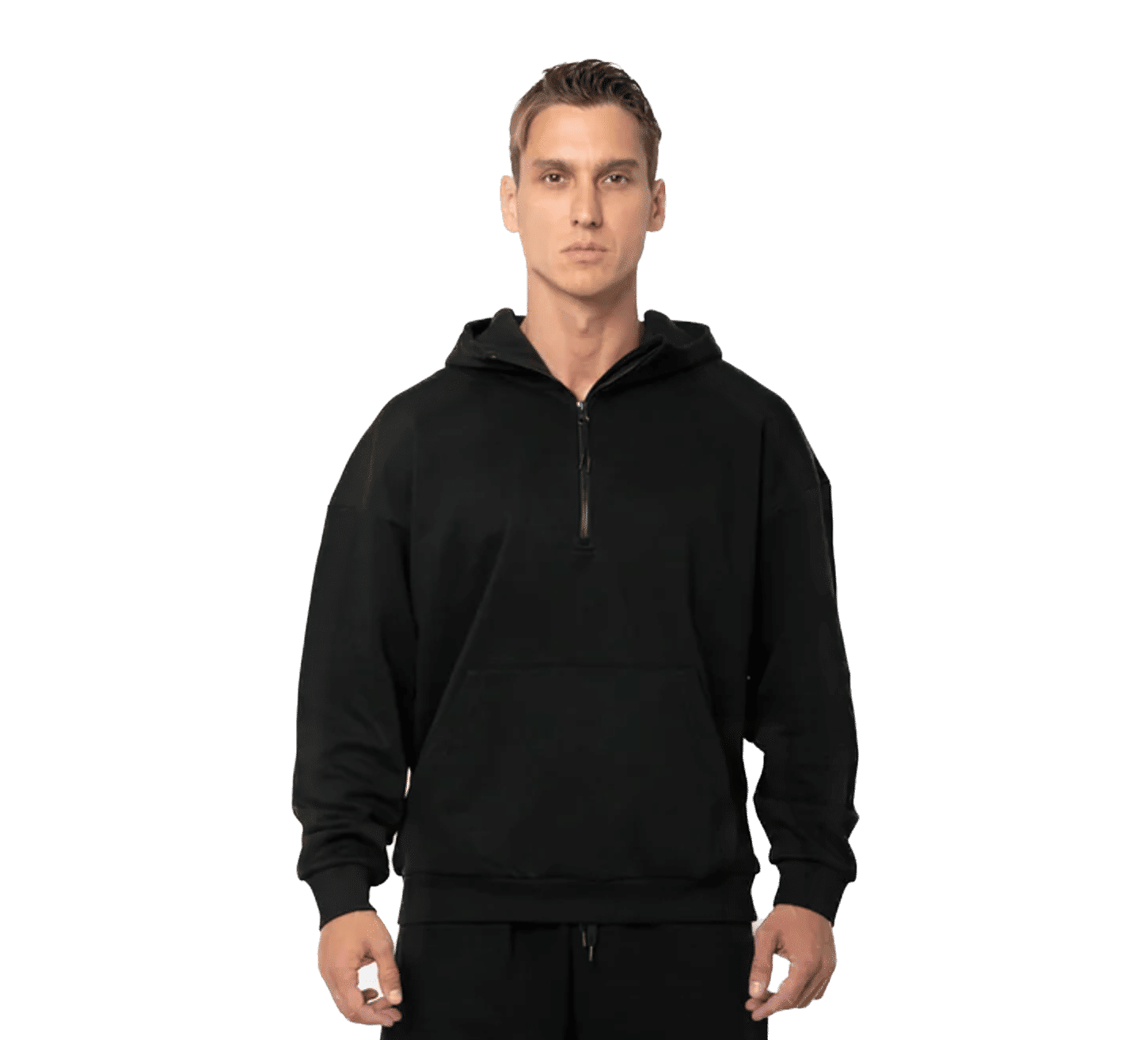 Just Like Hero Unisex Drop Shoulder Scuba Half Zip Hoodie