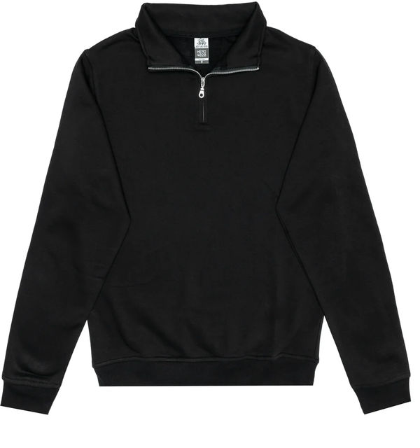 An image of a Custom Just Like Hero Unisex Quarter Zip in Black!