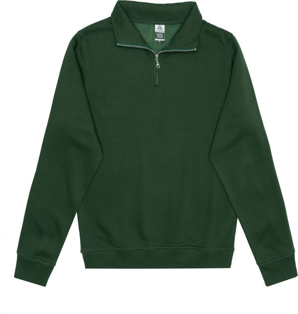An image of a Custom Just Like Hero Unisex Quarter Zip in Forest Green!
