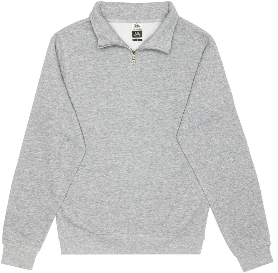 Just Like Hero Unisex Quarter Zip in Sport Grey