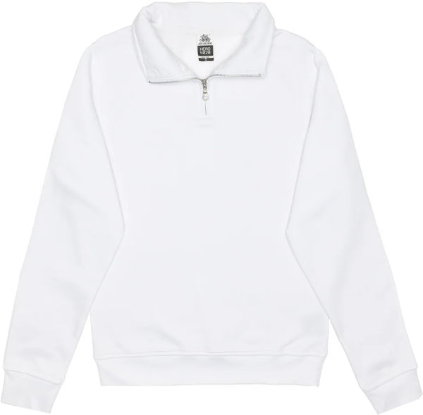 An image of a Custom Just Like Hero Unisex Quarter Zip in White!