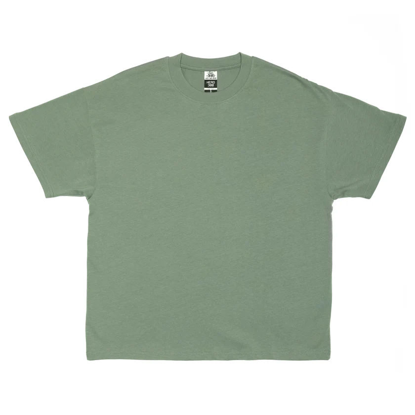 Just Like Hero Unisex super Heavy Oversized Tee in Dusty Green
