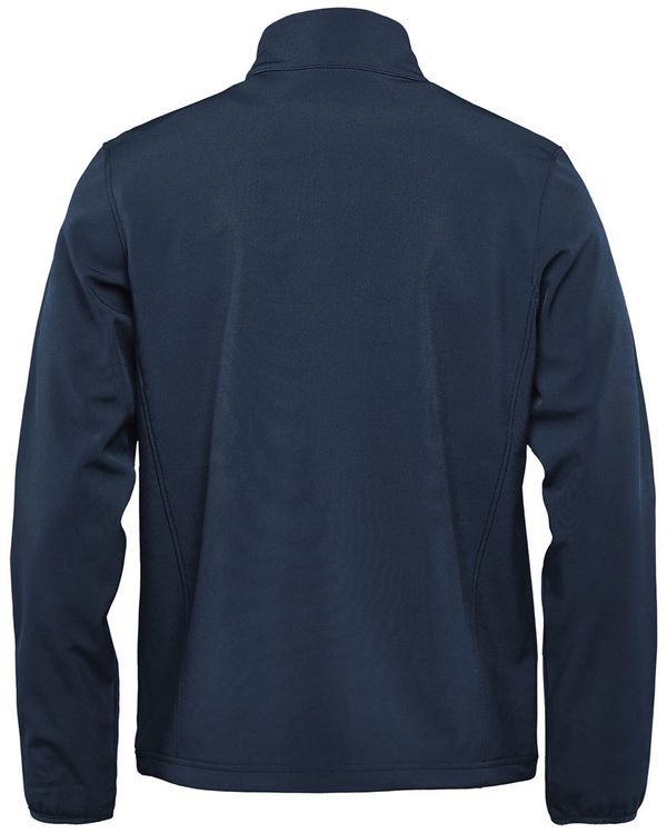 Am image of a Custom Stormtech Men's Narvik Softshell in Navy!