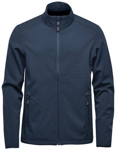 Am image of a Custom Stormtech Men's Narvik Softshell in Navy!