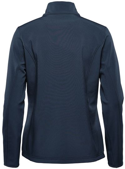 Am image of a Custom Stormtech Women's Narvik Softshell in Navy!