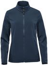 Am image of a Custom Stormtech Women's Narvik Softshell in Navy!
