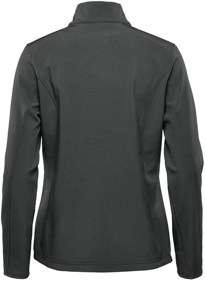 Am image of a Custom Stormtech Women's Narvik Softshell in Dolphin!