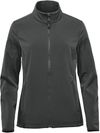 Am image of a Custom Stormtech Women's Narvik Softshell in Dolphin!