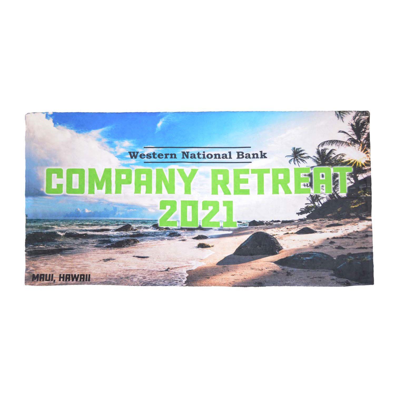 Full Colour Sublimated Deluxe Beach Towel 35" by 60" in Full Colour Sublimation