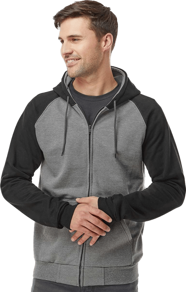 An image of a Custom King FashionFleece Raglan Hooded Full Zip Sweatshirt!