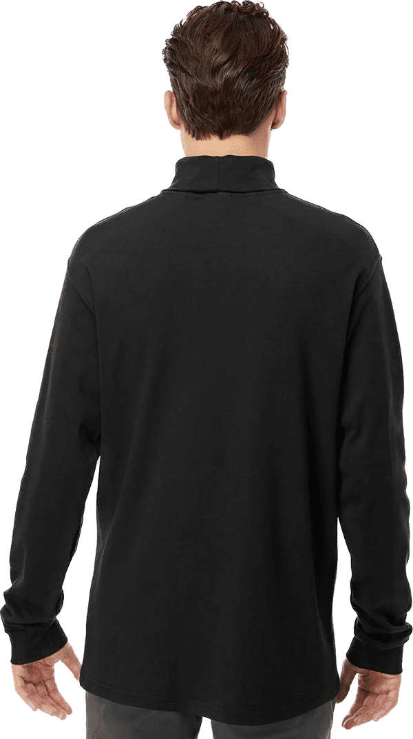 Am image of a Custom King Fashion Interlock Turtleneck Long Sleeve Tshirt in Black!