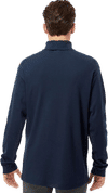 Am image of a Custom King Fashion Interlock Turtleneck Long Sleeve Tshirt in Navy!