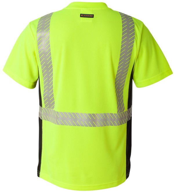 An image of a Custom Kishigo Premium Black Series Breathable Tape Class 2 T shirt in Lime!
