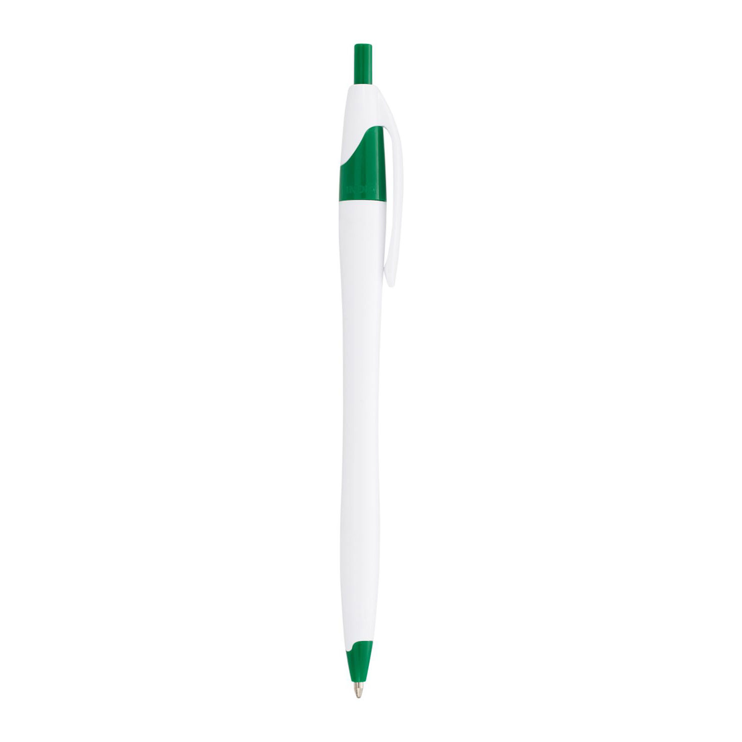 Cougar Ballpoint Pen in White with Green Trim