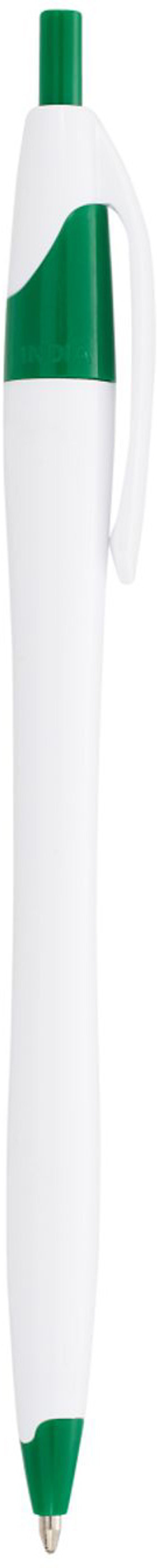 Am image of a Custom Cougar Ballpoint Pen in White with Green Trim!