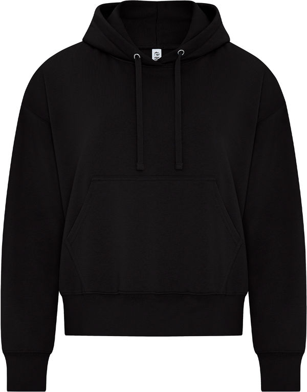 Am image of a Custom Koi Element CFF Pullover Ladies Hoodie in Onyx!