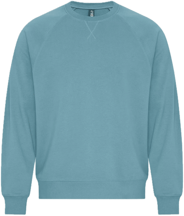 Am image of a Custom Koi Element CVC French Terry Crewneck in Blue Agave!