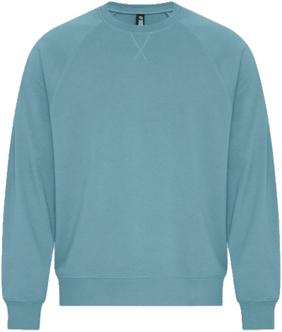 Am image of a Custom Koi Element CVC French Terry Crewneck in Blue Agave!