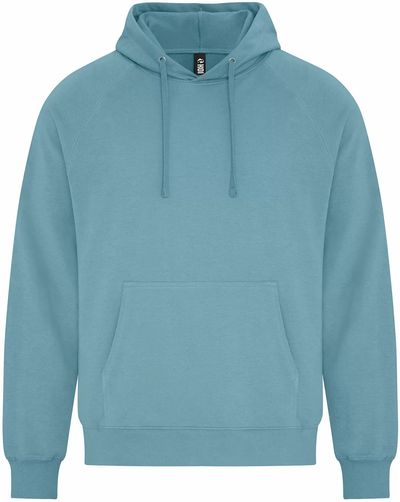 Am image of a Custom Koi Element CVC French Terry Hoodie in Blue Agave!