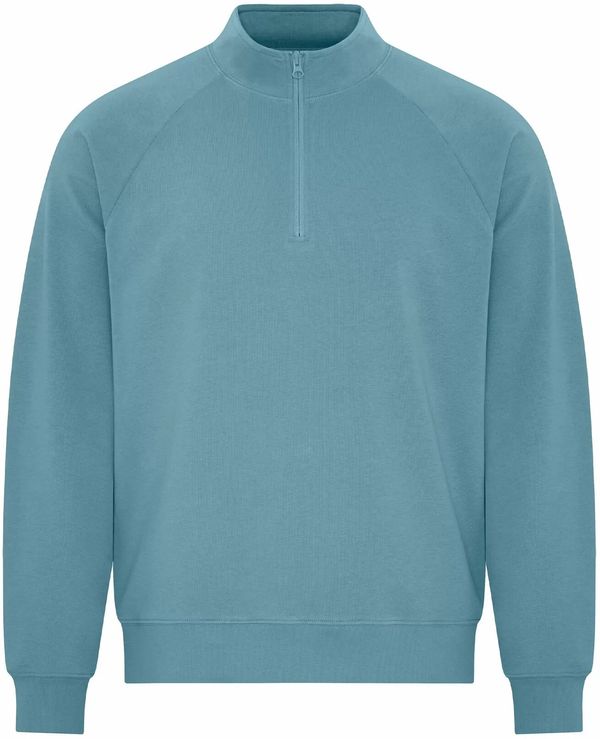 Am image of a Custom Koi Element CVC French Terry Quarter Zip in Blue Agave!