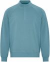 Am image of a Custom Koi Element CVC French Terry Quarter Zip in Blue Agave!
