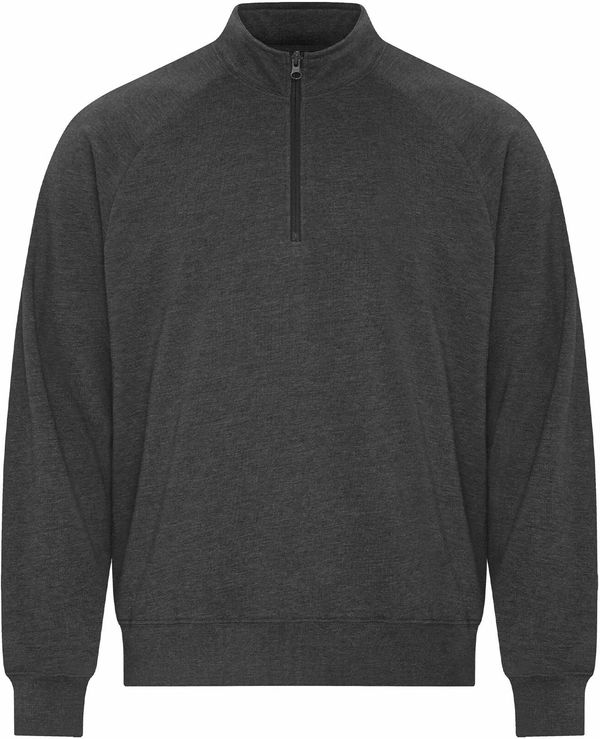 Am image of a Custom Koi Element CVC French Terry Quarter Zip in Charcoal Heather Grey!
