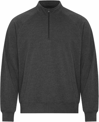 Am image of a Custom Koi Element CVC French Terry Quarter Zip in Charcoal Heather Grey!