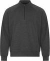 Am image of a Custom Koi Element CVC French Terry Quarter Zip in Charcoal Heather Grey!