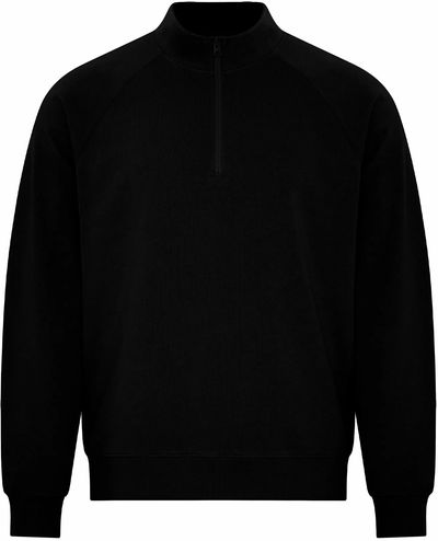 Am image of a Custom Koi Element CVC French Terry Quarter Zip in Onyx!