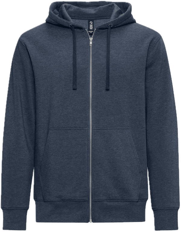Am image of a Custom Koi Element Triblend Fleece Full Zip Hoodie in Indigo Frost!
