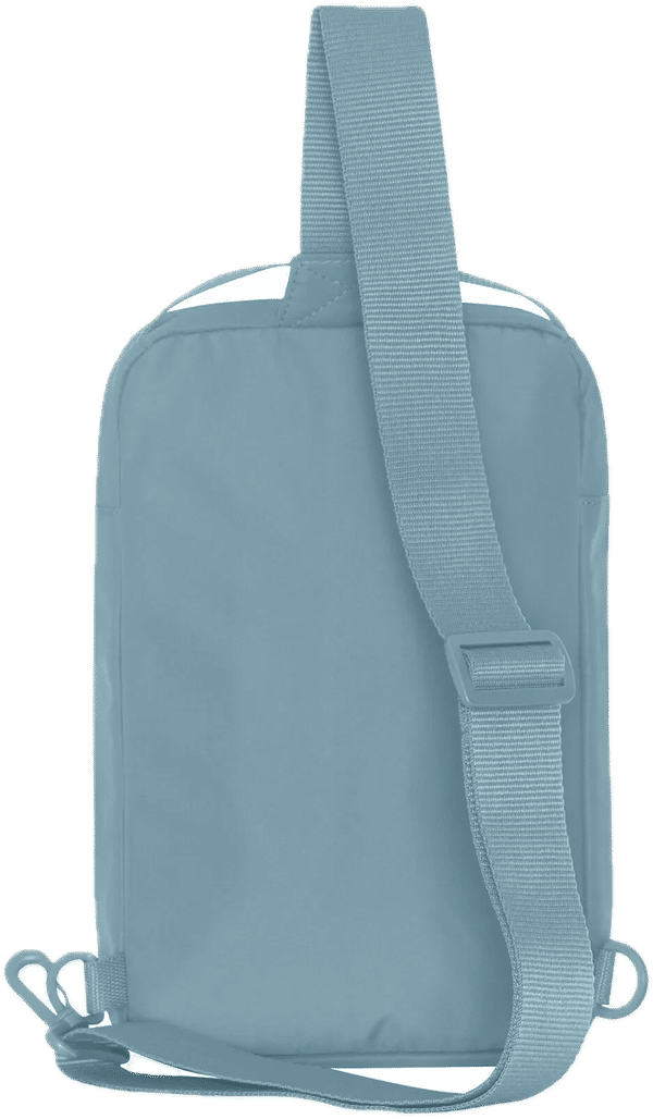 Am image of a Custom Koi Matte Sling Bag in Blue Mist!
