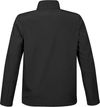 Am image of a Custom STORMTECH MENS ORBITER SOFTSHELL in BLACK / AZURE BLUE!