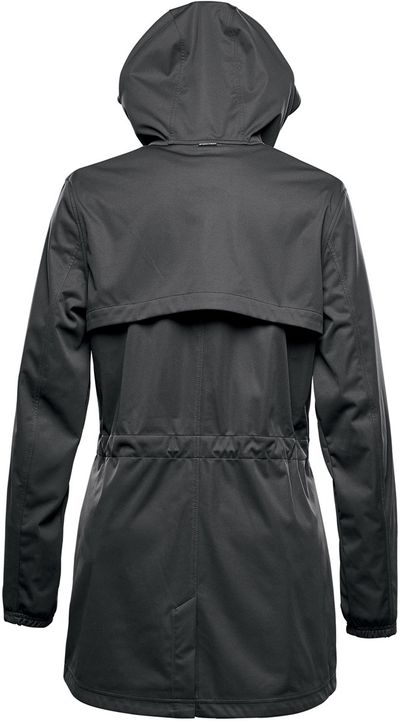 Am image of a Custom Stormtech Womens Belcarra Softshell in Dolphin!