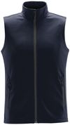 Am image of a Custom Stormtech Men's Orbiter Softshell Vest in Navy/Carbon!