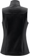 Am image of a Custom Stormtech Women's Orbiter Softshell Vest in Black/Dolphin!