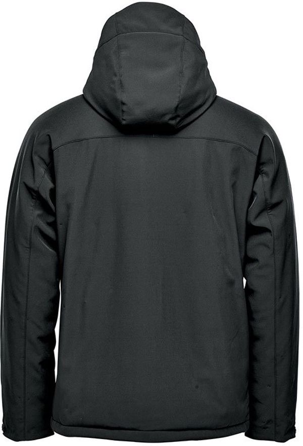 Am image of a Custom Stormtech Mens Orbiter Insulated Softshell Jacket in Black/Red!