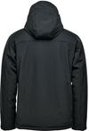 Am image of a Custom Stormtech Mens Orbiter Insulated Softshell Jacket in Black/Azure Blue!