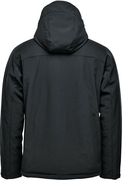 Am image of a Custom Stormtech Mens Orbiter Insulated Softshell Jacket in Black/Granite!