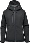 Am image of a Custom Stormtech Womens Orbiter Insulated Softshell Jacket in Black/Granite!