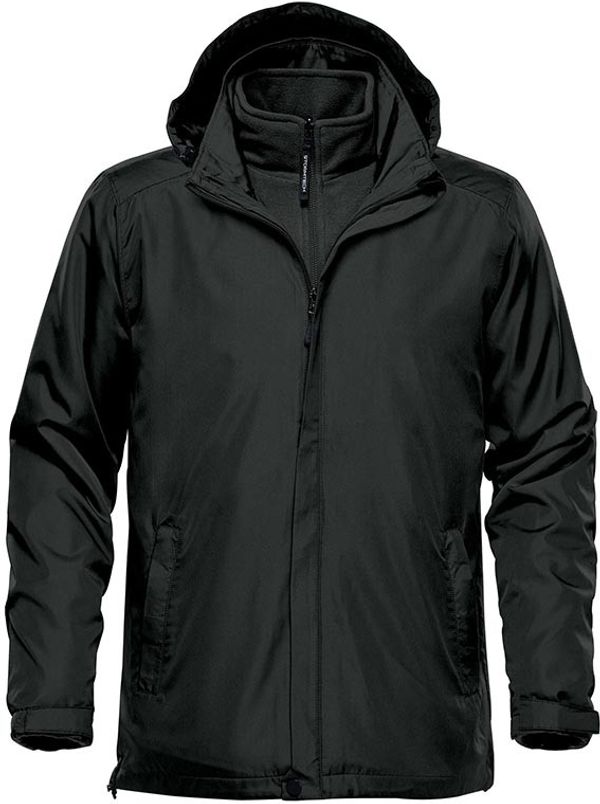 Am image of a Custom Stormtech Men's Nautilus 3 In 1 System Jacket in Black!