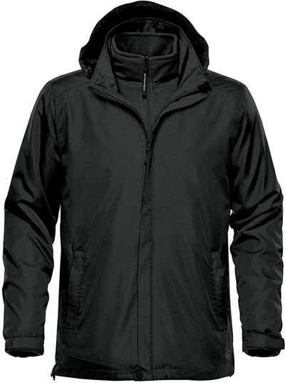 Am image of a Custom Stormtech Men's Nautilus 3 In 1 System Jacket in Black!