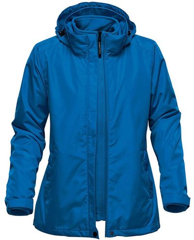 Am image of a Custom Stormtech Women's Nautilus 3 In 1 System Jacket in Azure Blue!